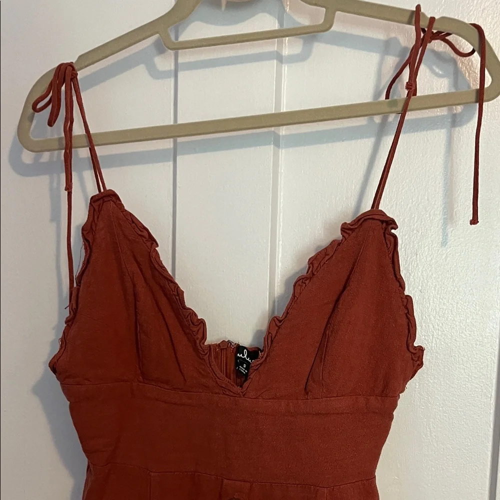Lulu’s Rust Midi Dress - Picture 3 of 11